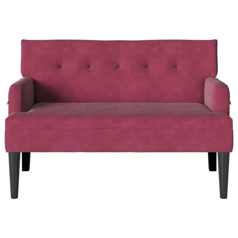 Česterfildo suolas Vyno raudona 112 x 65,5 x 75 cm Aksomas