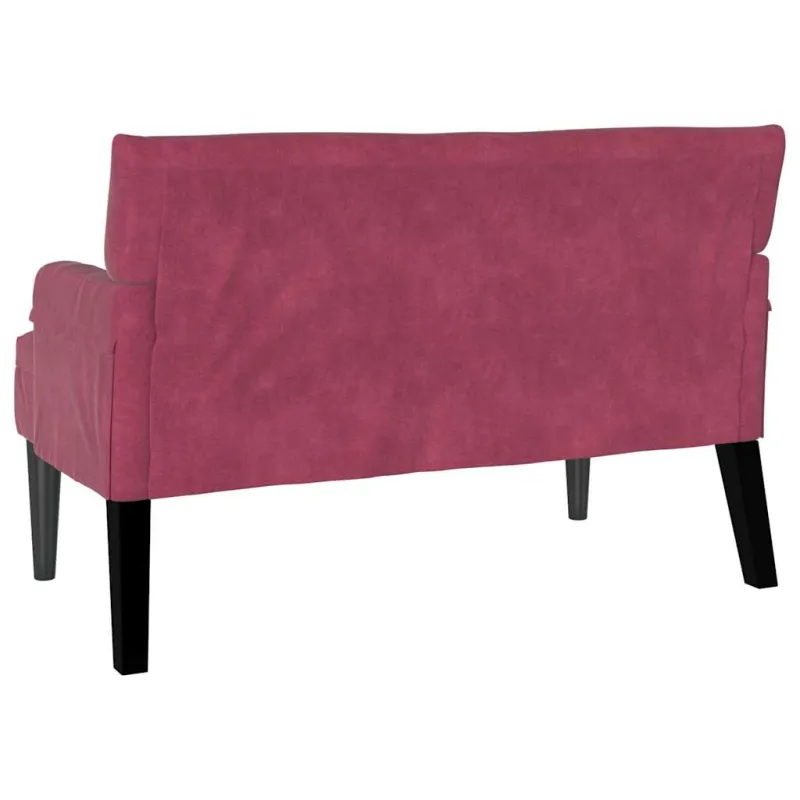 Česterfildo suolas Vyno raudona 112 x 65,5 x 75 cm Aksomas