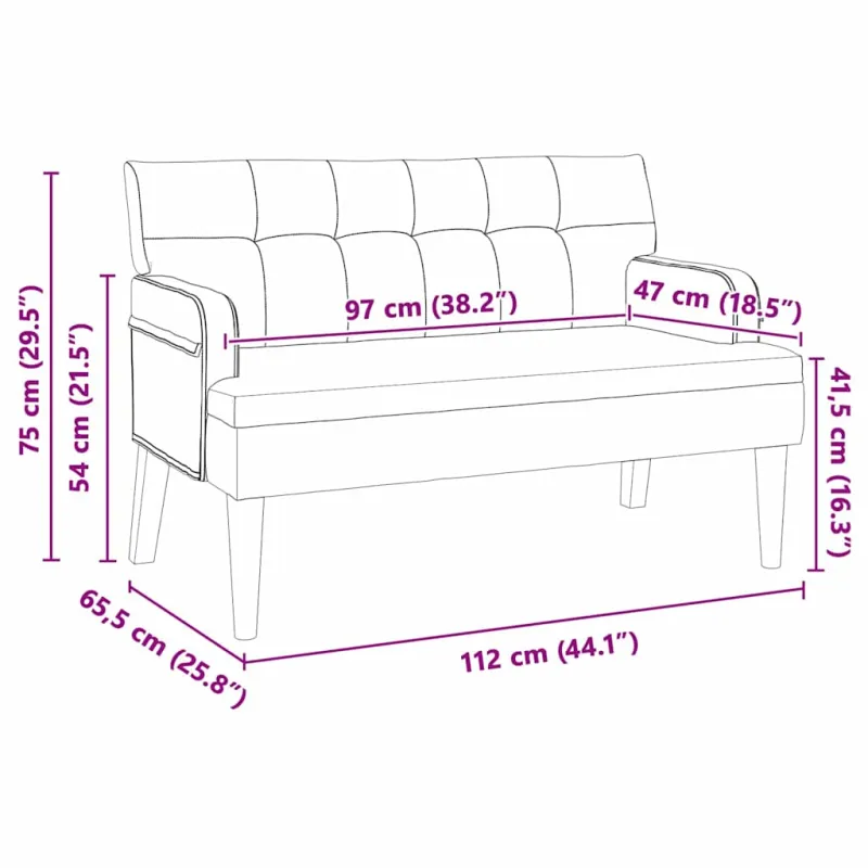 Česterfildo suolas Vyno raudona 112 x 65,5 x 75 cm Aksomas