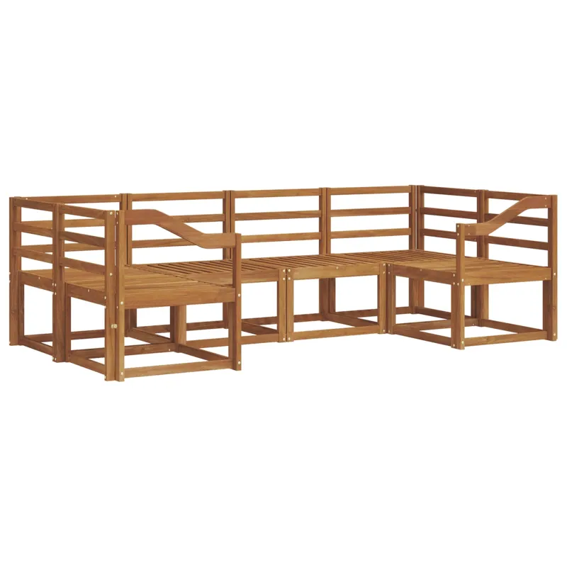 Lauko sofos komplektas 6 pcs Natūrali Kietos akacijos mediena