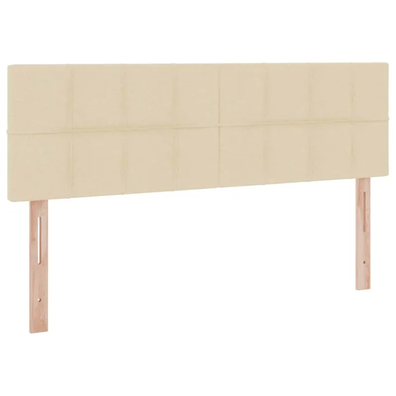 LED saugojimo lova su čiužiniu Kremas 140 x 190 cm Audinys