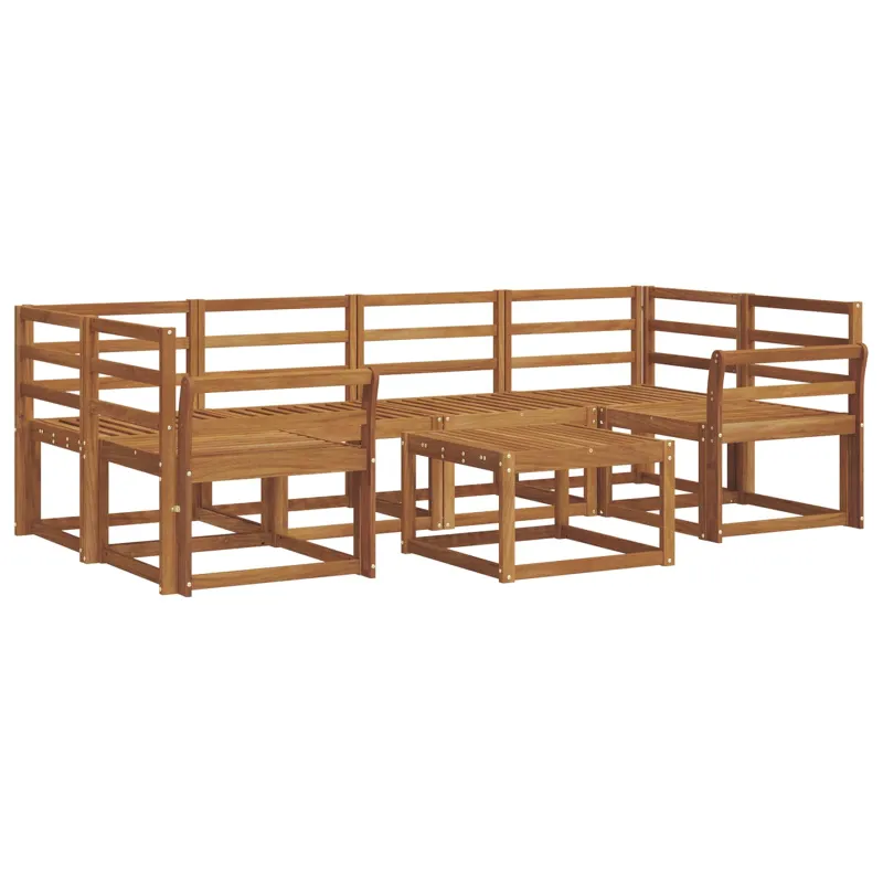 Lauko sofos komplektas 7 pcs Natūrali Kietos akacijos mediena