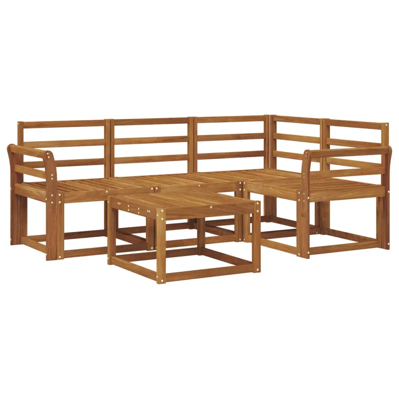 Lauko sofos komplektas 5 pcs Natūrali Kietos akacijos mediena