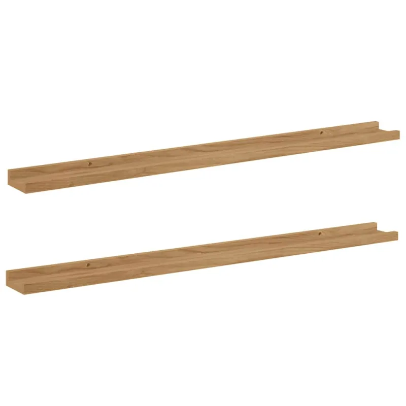 Sieninė lentyna 2 pcs Ruda 100 x 9 x 3 cm Apdirbta mediena