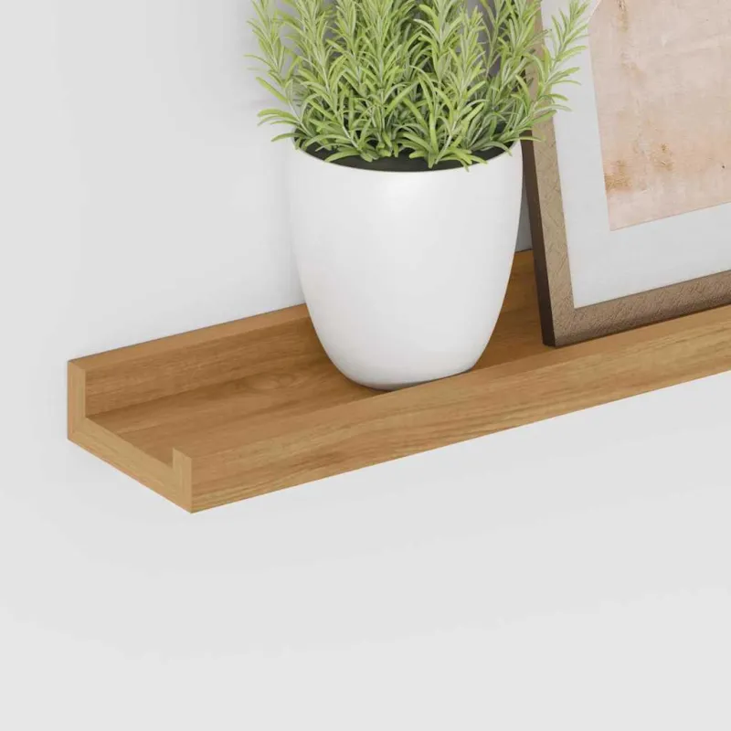 Sieninė lentyna 2 pcs Ruda 100 x 9 x 3 cm Apdirbta mediena