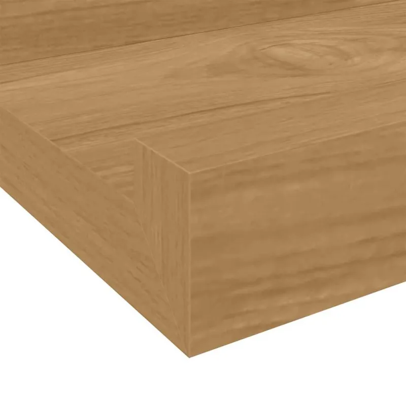 Sieninė lentyna 2 pcs Ruda 100 x 9 x 3 cm Apdirbta mediena