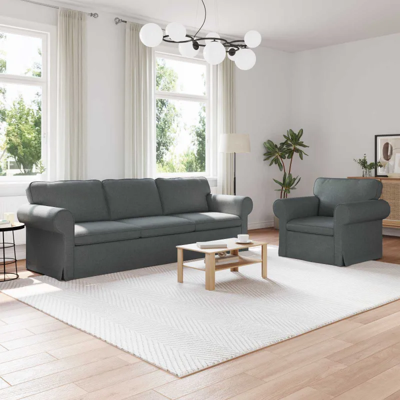 Sofos komplektas 2 pcs Tamsiai pilka 245 x 82 x 80 cm audinys