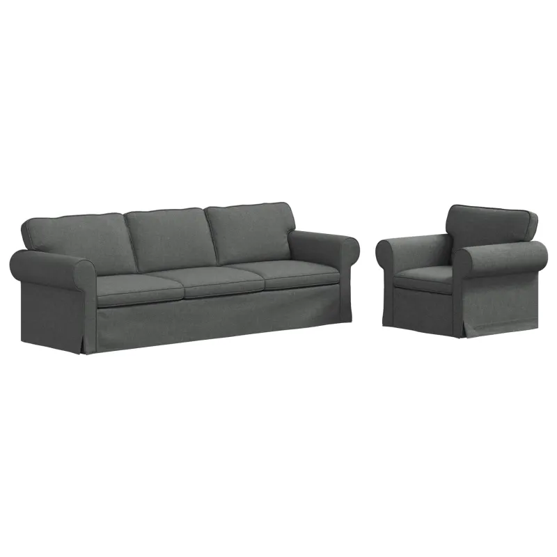 Sofos komplektas 2 pcs Tamsiai pilka 245 x 82 x 80 cm audinys