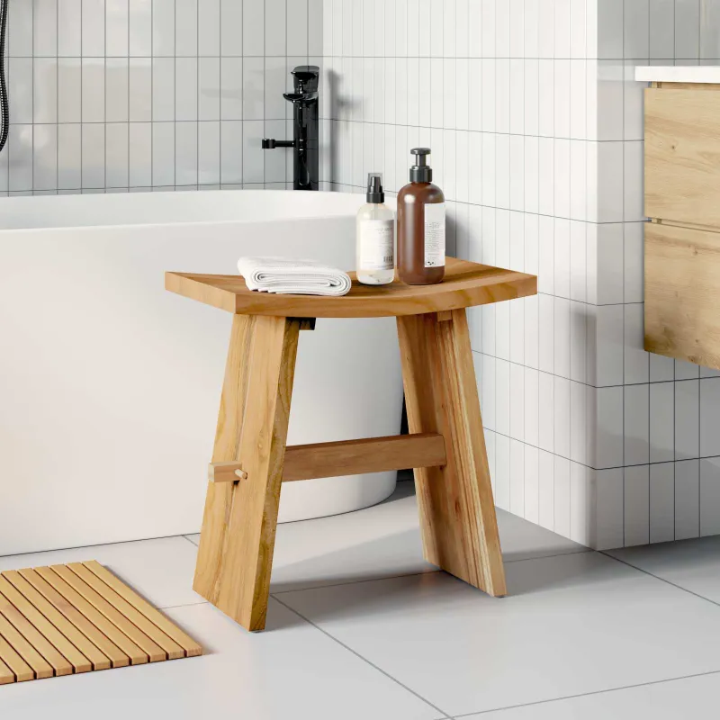 Vonios taburetė Ruda 50 x 29,5 x 50,5 cm Kieto teka medžio