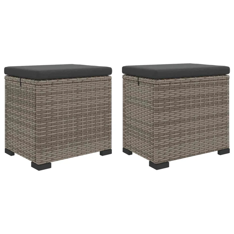 Sodo Pėdų Poilsis su Pagalvėle 2 pcs Pilka poliratanas