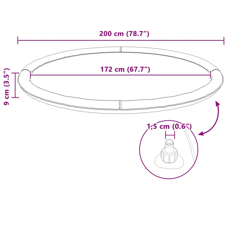 Šlapioji zona vaikams ir šunims Mėlyna Ø200 x 9 cm PVC