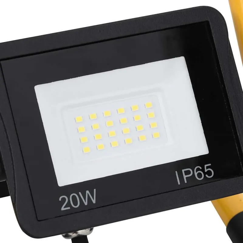 LED prožektorius su rankena, šiltos baltos spalvos, 20W