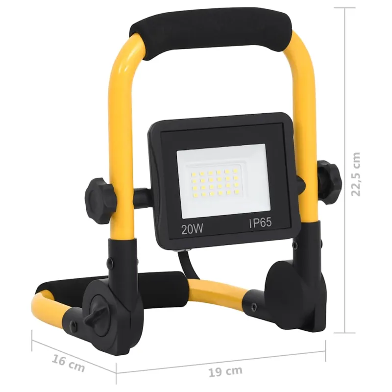 LED prožektorius su rankena, šiltos baltos spalvos, 20W