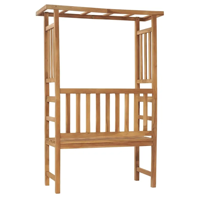 Sodo suoliukas su pergole, 115cm, tikmedžio masyvas