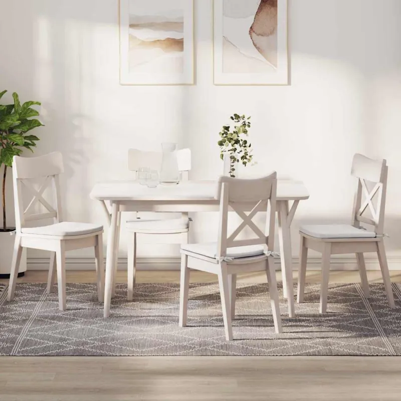 Sėdynių pagalvėlės 4 pcs Balta 40 x 40 x 3 cm audinys