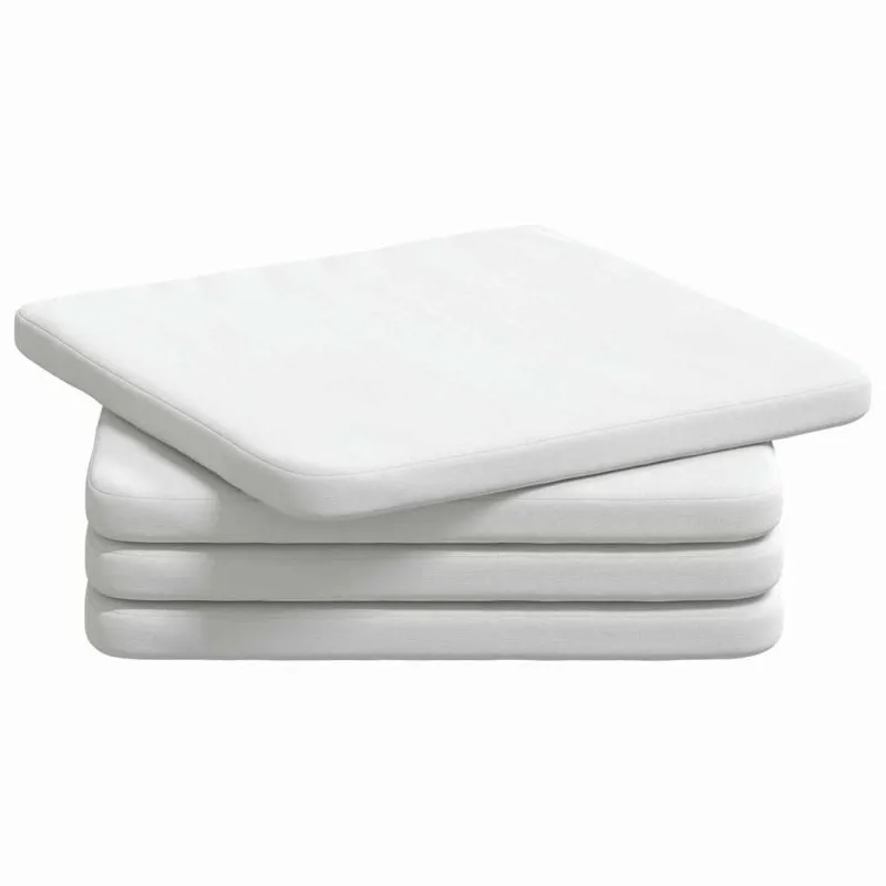 Sėdynių pagalvėlės 4 pcs Balta 40 x 40 x 3 cm audinys