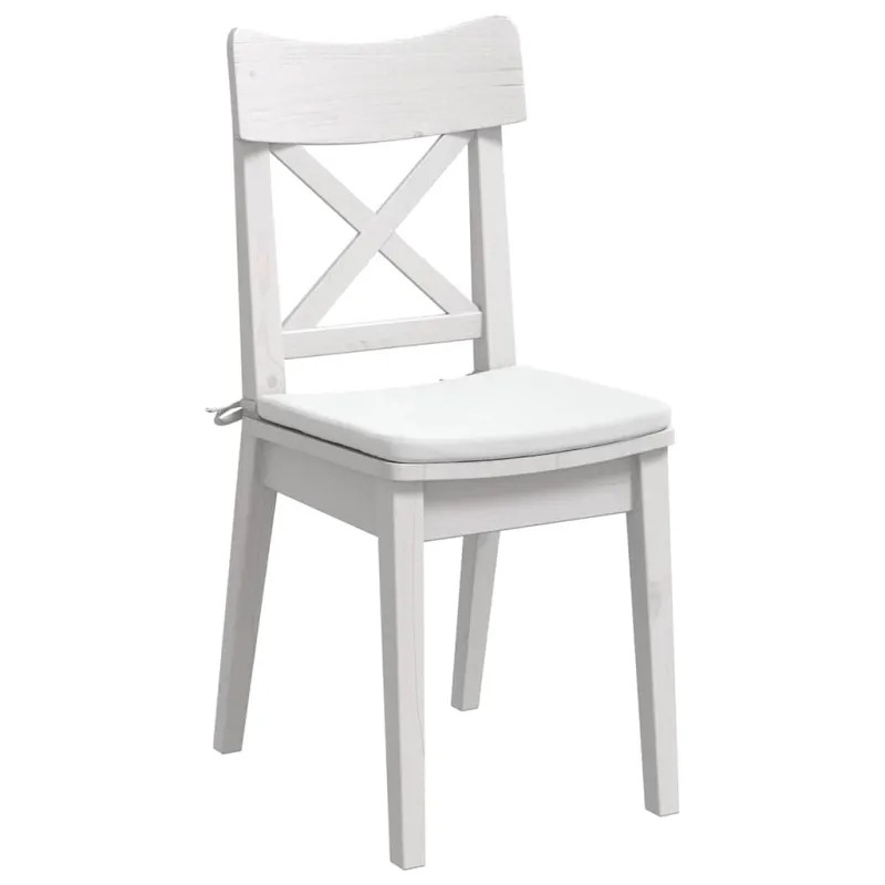 Sėdynių pagalvėlės 4 pcs Balta 40 x 40 x 3 cm audinys