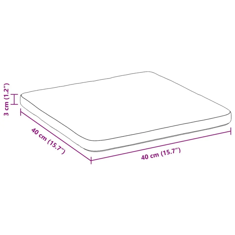 Sėdynių pagalvėlės 4 pcs Balta 40 x 40 x 3 cm audinys