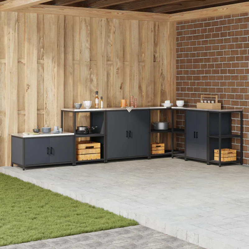 Virtuvės saugojimas HATTEM Antracito 90 x 50 x 92 cm Plienas