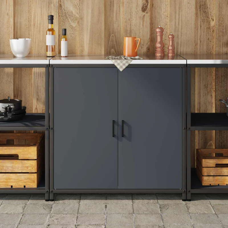 Virtuvės saugojimas HATTEM Antracito 90 x 50 x 92 cm Plienas