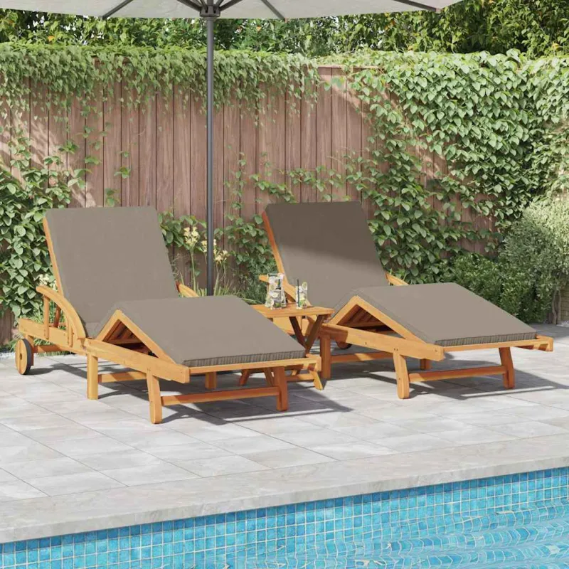 Saulės gultas 3 pcs Tortora 200 x 67 x 84 cm