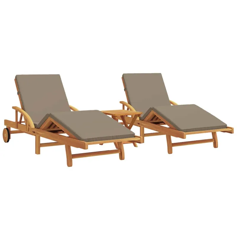 Saulės gultas 3 pcs Tortora 200 x 67 x 84 cm