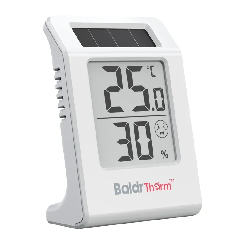 BALDRTHERM E0587TH aurinkoenergialla toimiva lämpö- ja kosteusmittari universal