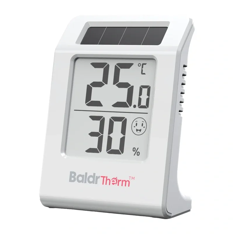 BALDRTHERM E0587TH aurinkoenergialla toimiva lämpö- ja kosteusmittari universal