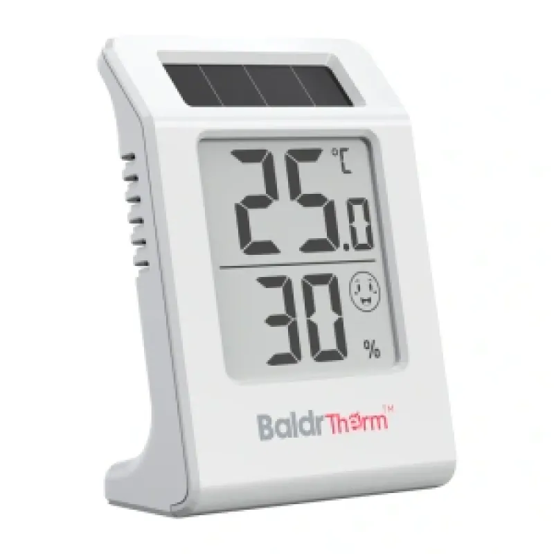 BALDRTHERM E0587TH aurinkoenergialla toimiva lämpö- ja kosteusmittari universal