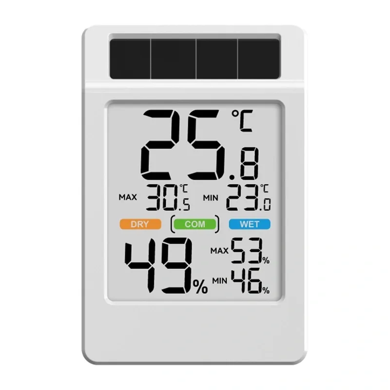 BALDRTHERM B0590TH-V6 aurinkokäyttöinen termo- ja kosteusmittari suurella näytöllä universal