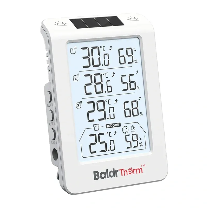 BALDRTHERM B0598 3-kanavainen lämpö- ja kosteusmittari automaattisella taustavalolla universal