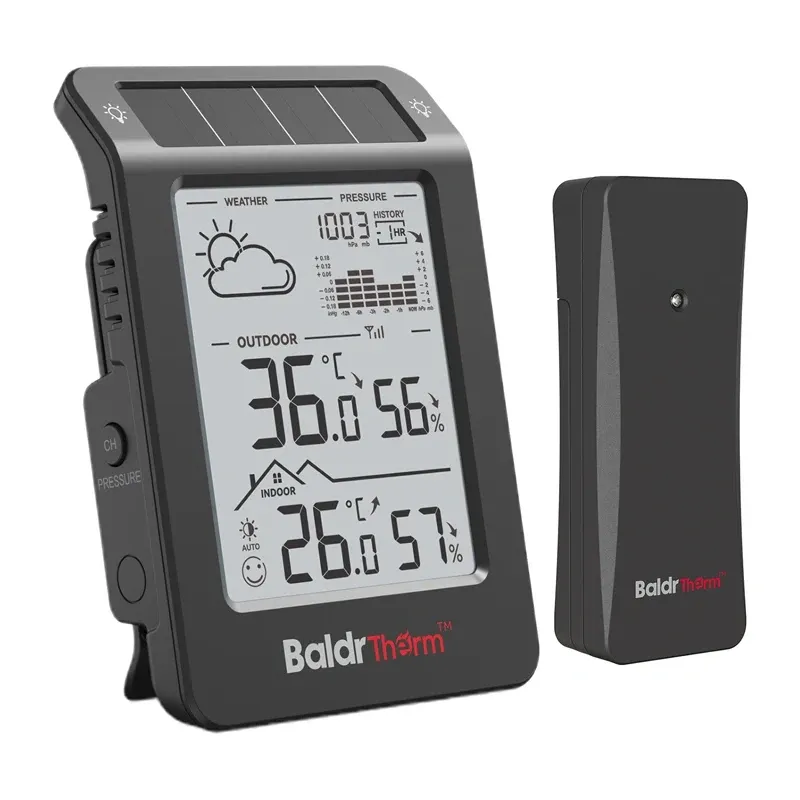 BALDRTHERM B0596WT2H2P-V1 aurinkokäyttöinen sääasema (musta) universal