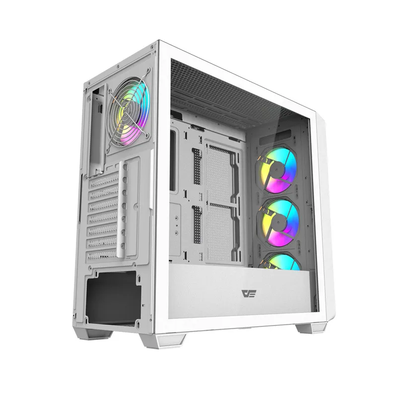 Darkflash DS900WD ATX arvutikorpus (valge) + 4 universaalset ventilaatorit