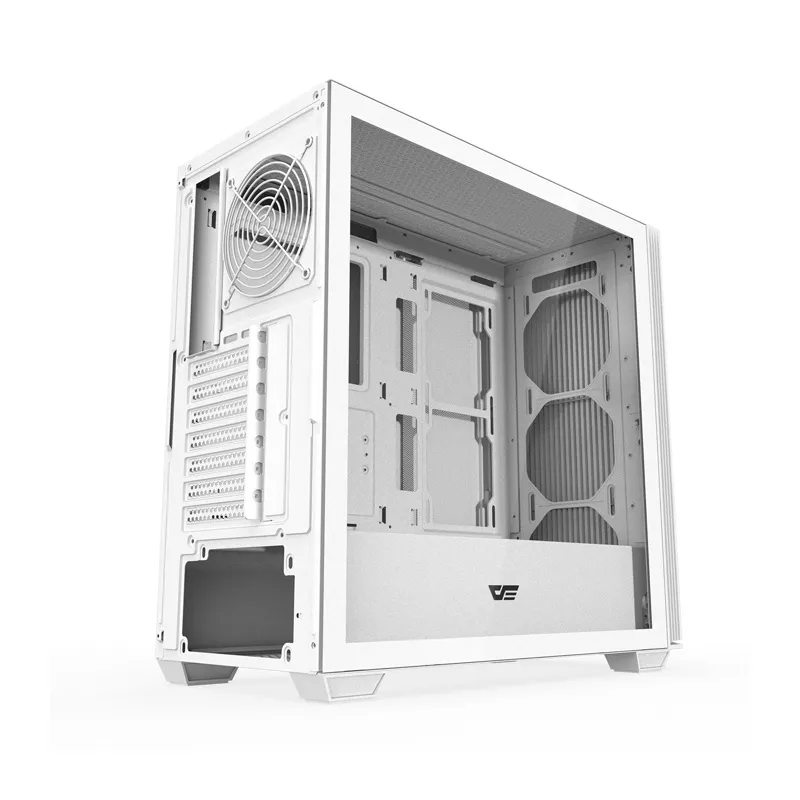 Darkflash DS900WS ATX -tietokonekotelo ilman tuulettimia (valkoinen) universaali