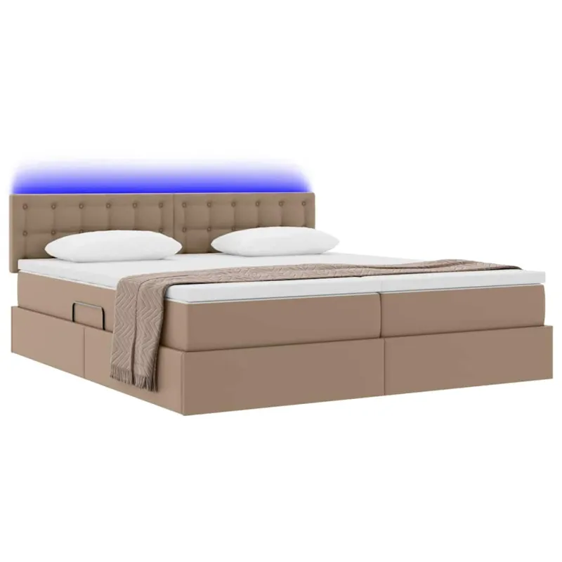 Lova su daiktų laikymo vieta ir LED Kapučino 200 x 200 cm