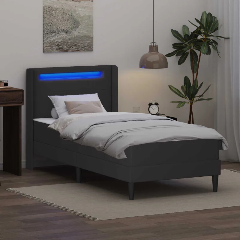 Lovos rėmas su čiužiniu Pilka 80 x 200 cm Dirbtinė oda