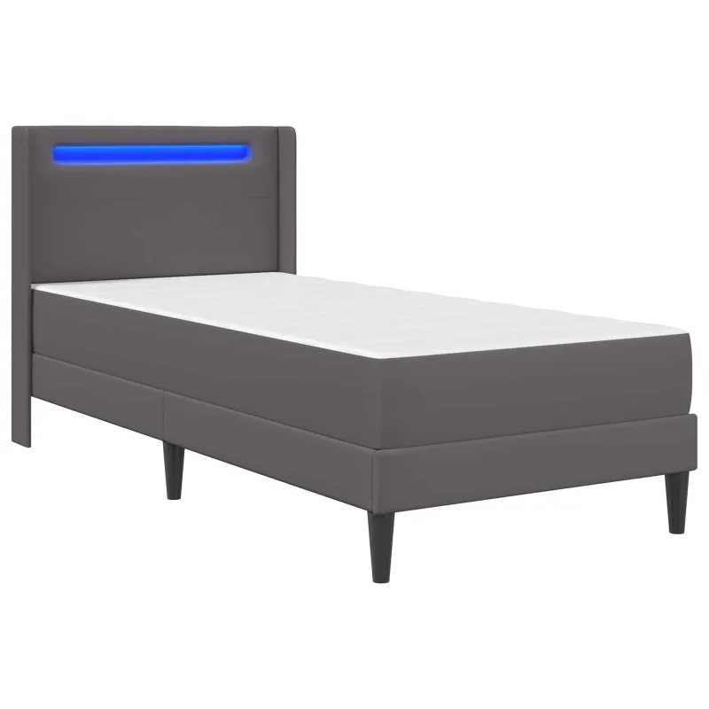 Lovos rėmas su čiužiniu Pilka 80 x 200 cm Dirbtinė oda
