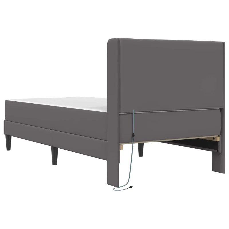 Lovos rėmas su čiužiniu Pilka 80 x 200 cm Dirbtinė oda
