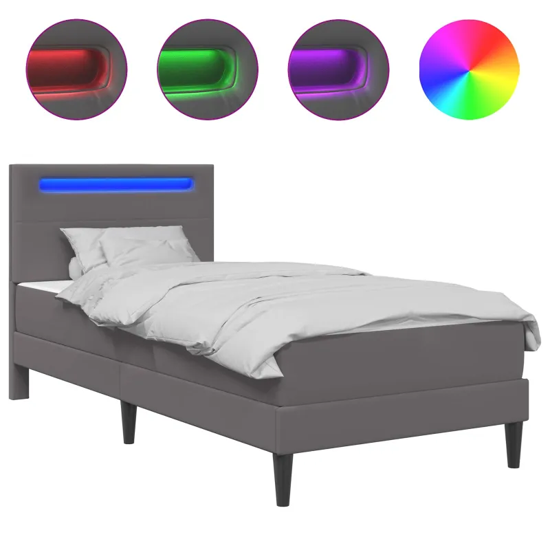 Lovos rėmas su LED juostelėmis su galvūgalio Dirbtinė oda