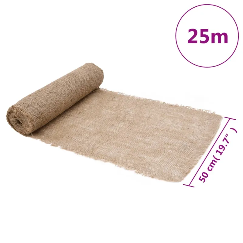Džiuto ritinys 0,5 x 25 m, 100 % džiutas, 200 g/m²