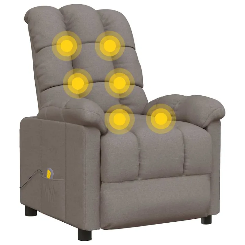 Masažinis krėslas, taupe spalvos, audinys