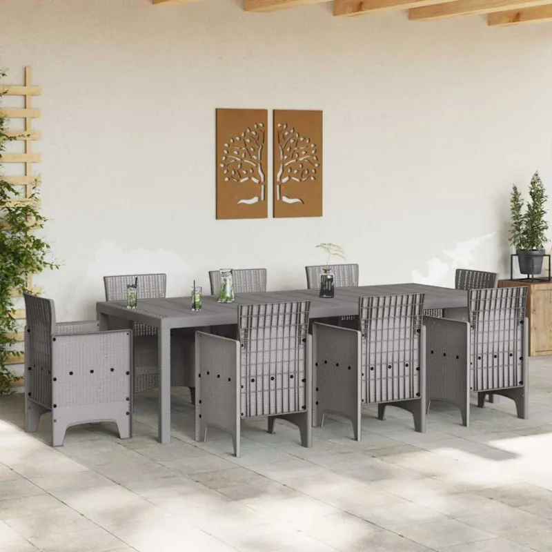 Sodo stalas Šviesiai pilka 250 x 100 x 73 cm poliratanas