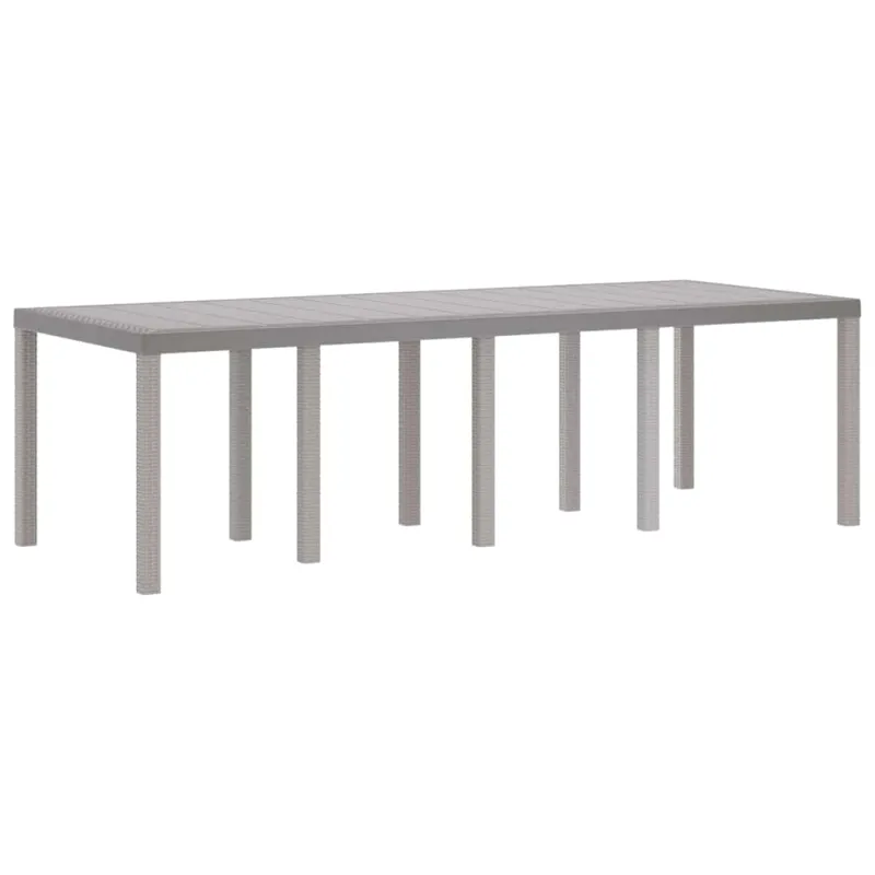 Sodo stalas Šviesiai pilka 250 x 100 x 73 cm poliratanas