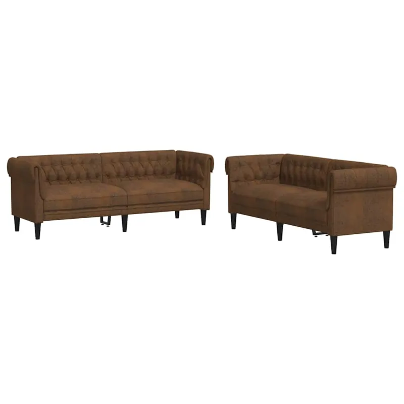 Svetainės sofa 2 vnt. Ruda audinys
