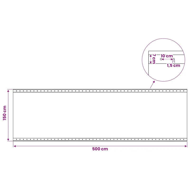 Tent su kilpom 2 vnt. Žalia 1,5 x 5 m 260 gsm PE