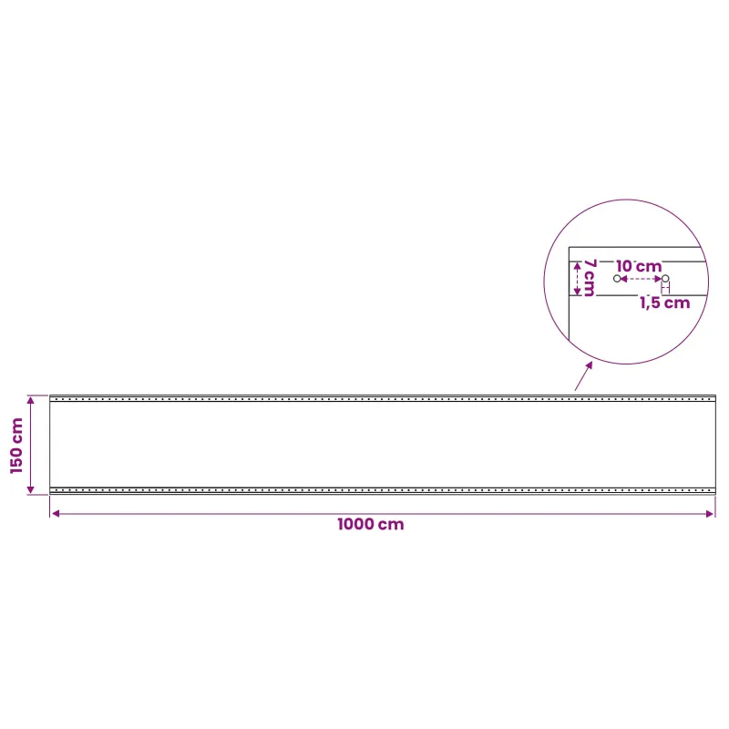 Tent su kilpom 2 vnt. Žalia 1,5 x 10 m 260 gsm PE