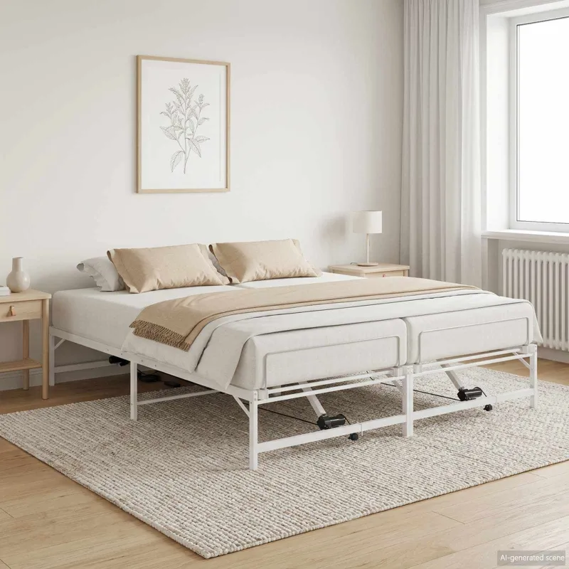 Elektrinis reguliuojamas lovos rėmas Balta 193 x 200 cm Plienas