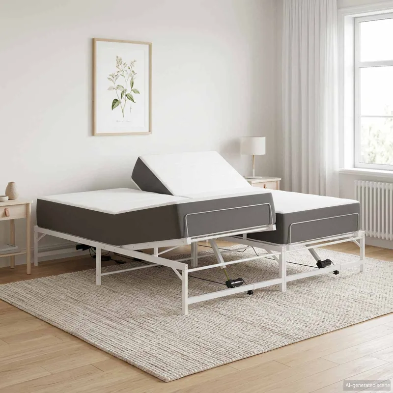 Elektrinis reguliuojamas lovos rėmas Balta 200 x 200 cm Plienas
