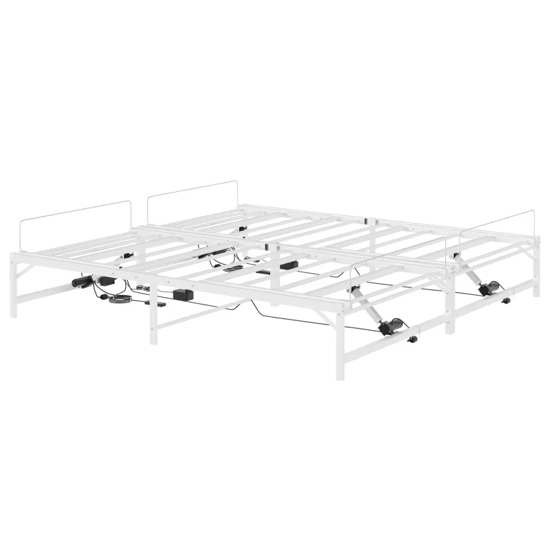 Elektrinis reguliuojamas lovos rėmas Balta 200 x 200 cm Plienas