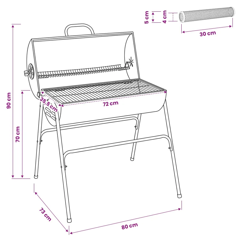 Lauko grilis 3 vnt. 80 x 73 x 90 cm Metalas Juoda